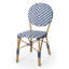 Ensemble de 2 chaises d'extérieur en osier tissé blanc et bleu, brun