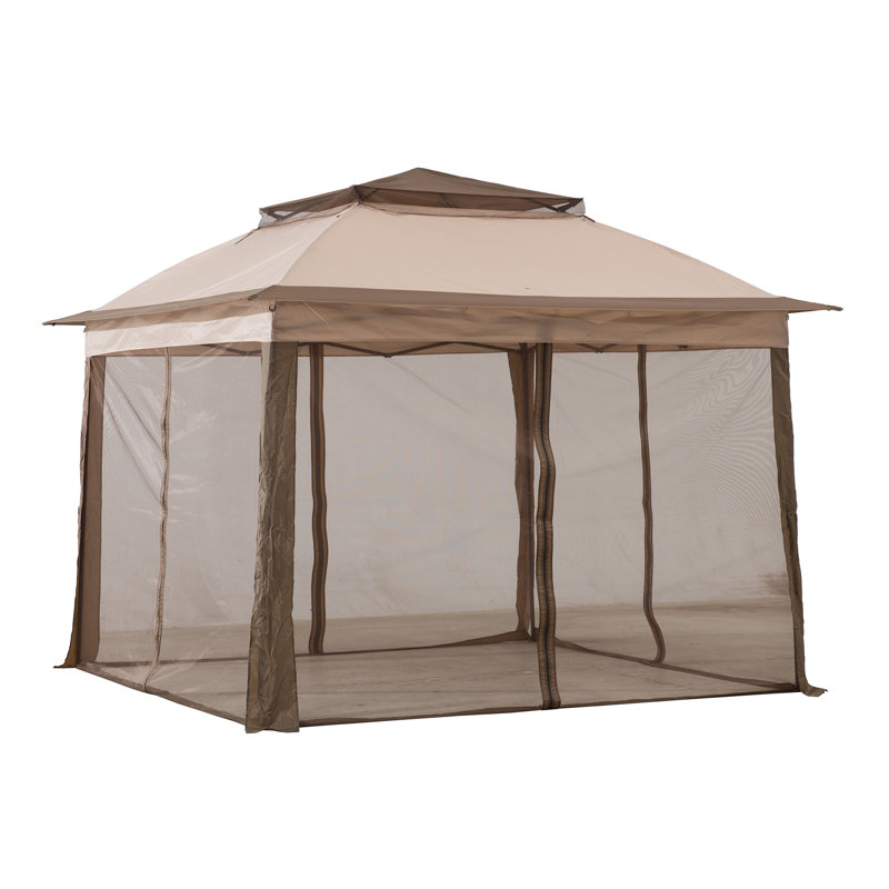 Sunjoy 11x11 ft. Pop-Up Instant Soft Gazebo, Outdoor Portable Steel Frame 2-Tier Top Canopy/Tent with Netting and Carry Bag