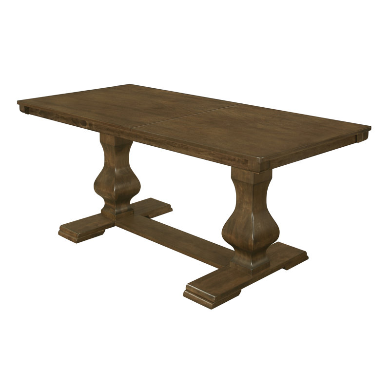 Gareth Solid Wood Base Dining Table, Brown