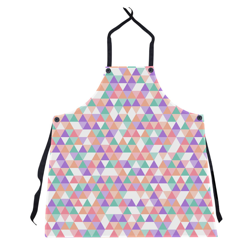Tablier à motif triangle, Mauve et orange