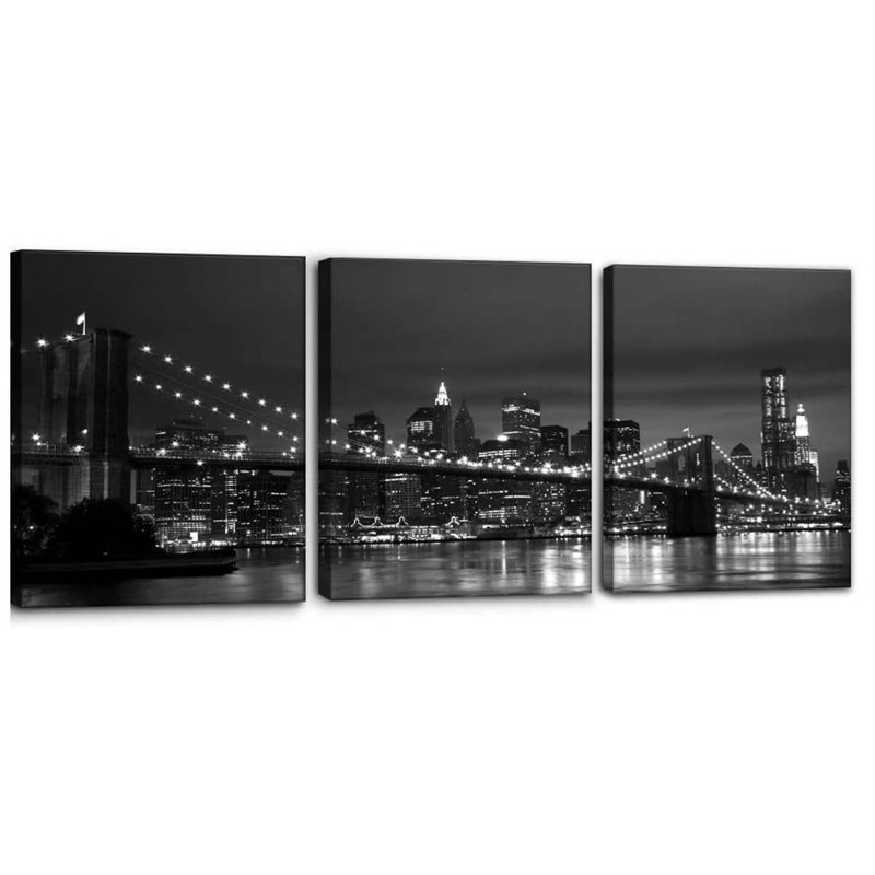 3 Piece Wrapped Canvas Print, 40 cm H x 90 cm W