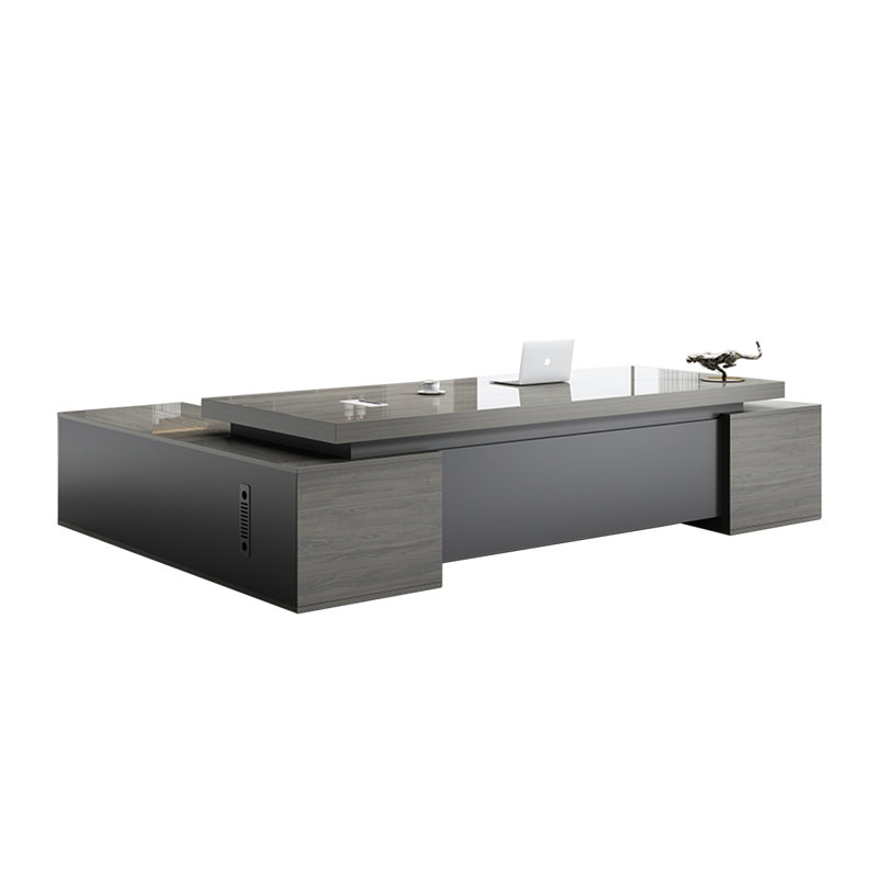 70.87"Modern Minimalist Grey L-shaped Desk, 29.53" H x 70.87" W x 62.99" D