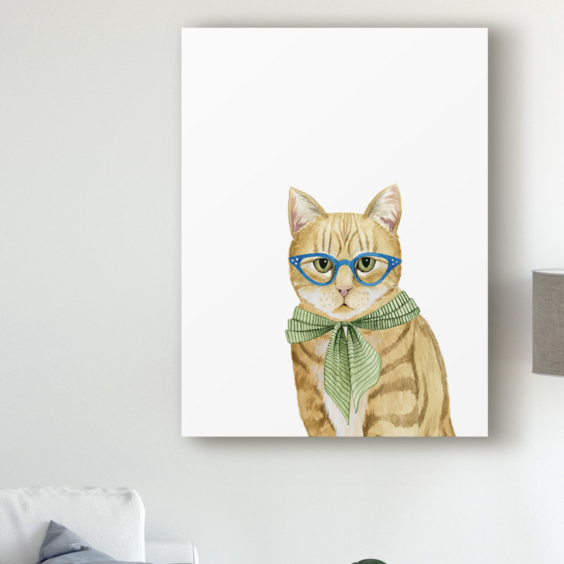 «Cool Cat IV» par Grace Popp - reproduction d'art sur toile tendue, H 19 po x l 14 po x P 2 po