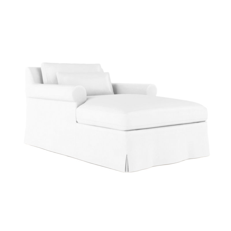 Ludlow Chaise Lounge, Plush Velvet Silver Streak, Weathered