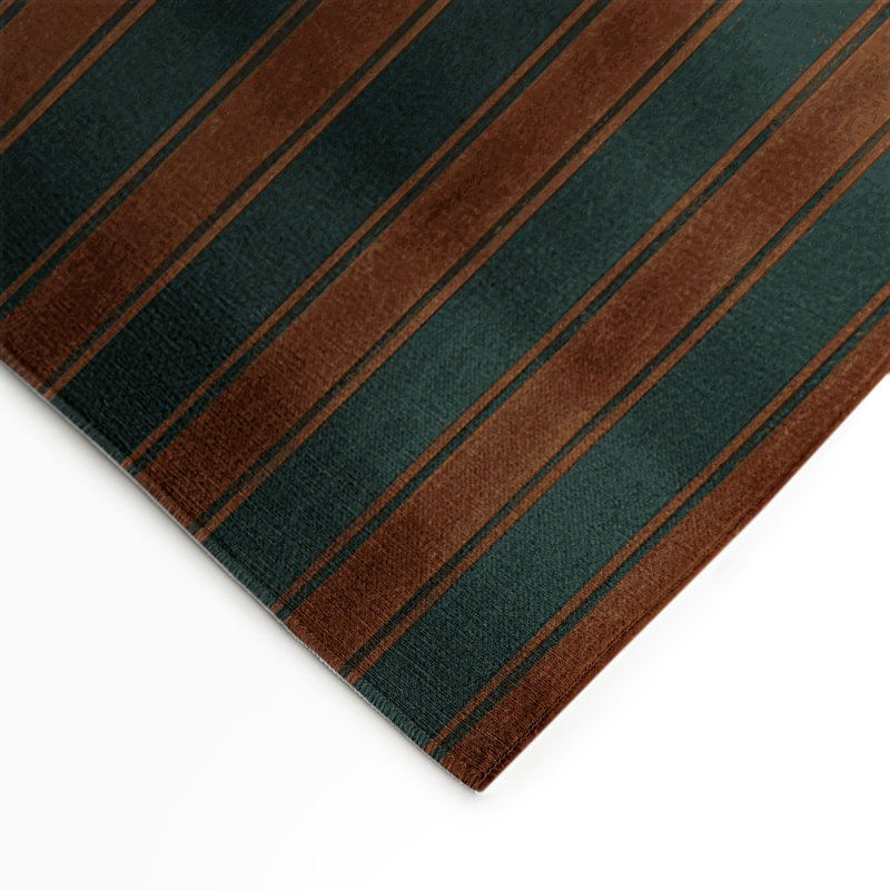 HorizontalStripes Green Indoor and Outdoor Area Rug, Rectangle 3' x 5'