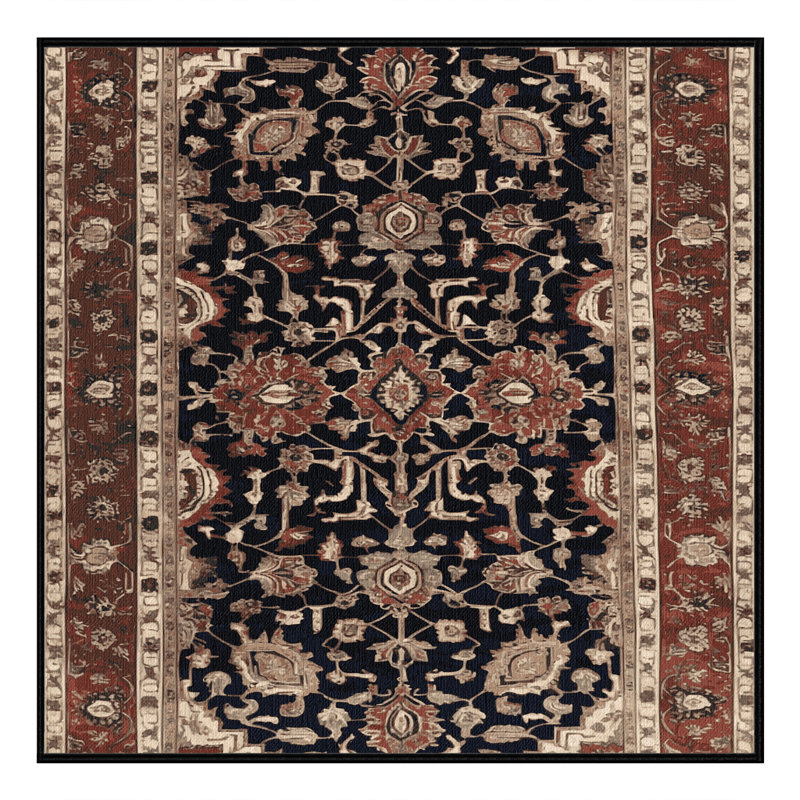 Tapis brun lavable à la machine, Carré 7 pi