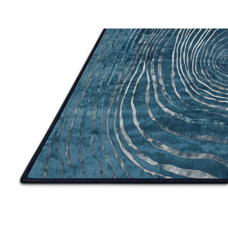 Machine Washable Gray Area Rug, Rectangle 6' x 9'