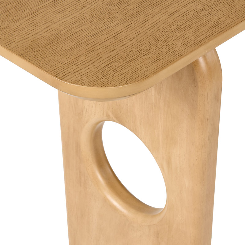 White Oak Rectangular Drop Leaf Console Table