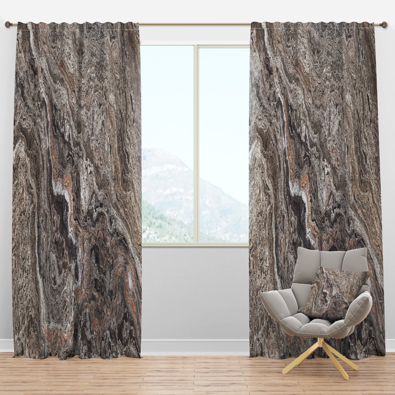 Panneau de rideau simple semi-diaphane avec passe-tringle Onyx Travertine, l 52 po x L 84 po