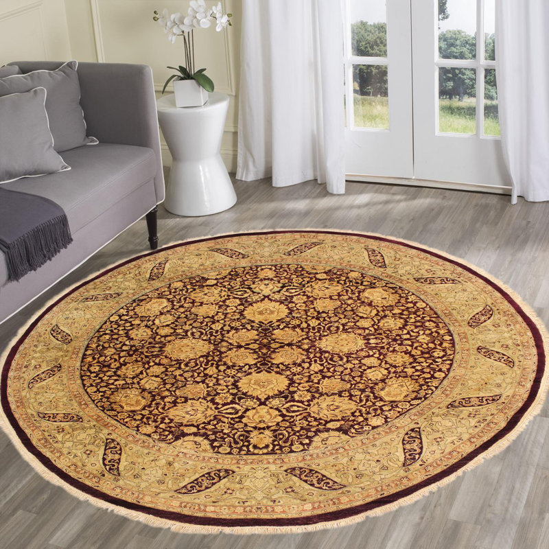 Tapis oriental beige en laine noué à la main 8 pi Cothren