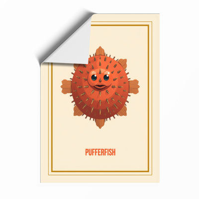 Happy Pufferfish Modern - Print