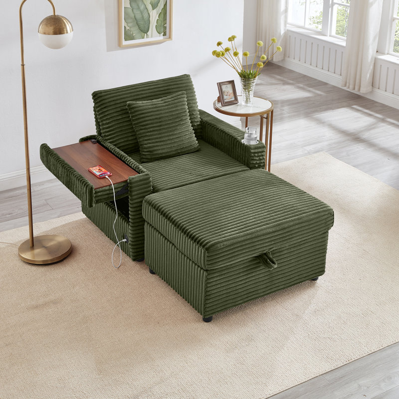 Canapé confortable moelleux en velours côtelé, Vert