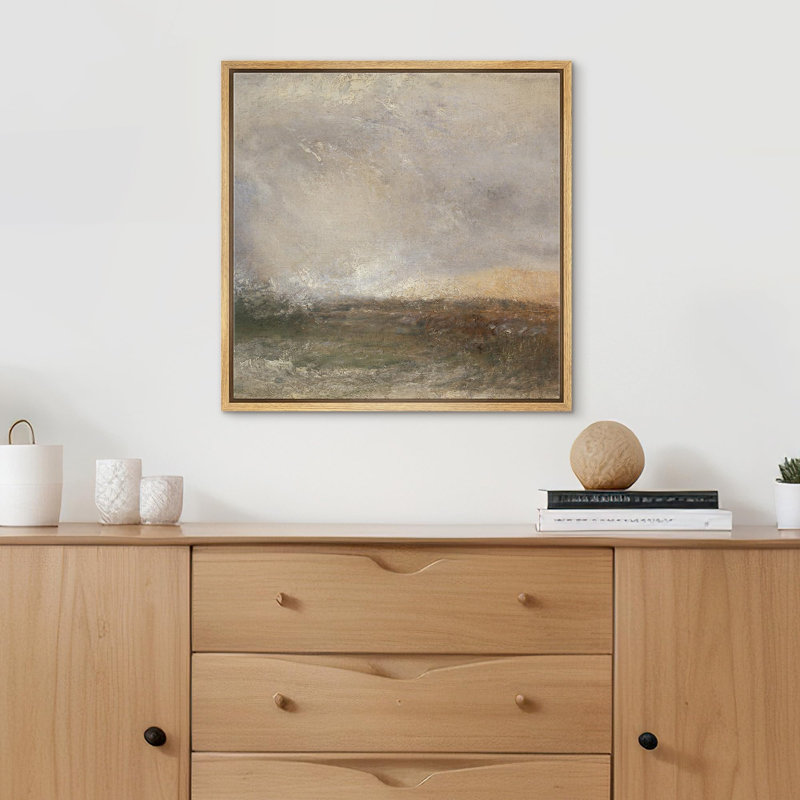 Impressionniste paysage marin encadré sur toile, Naturel, H 24 po x l 24 po