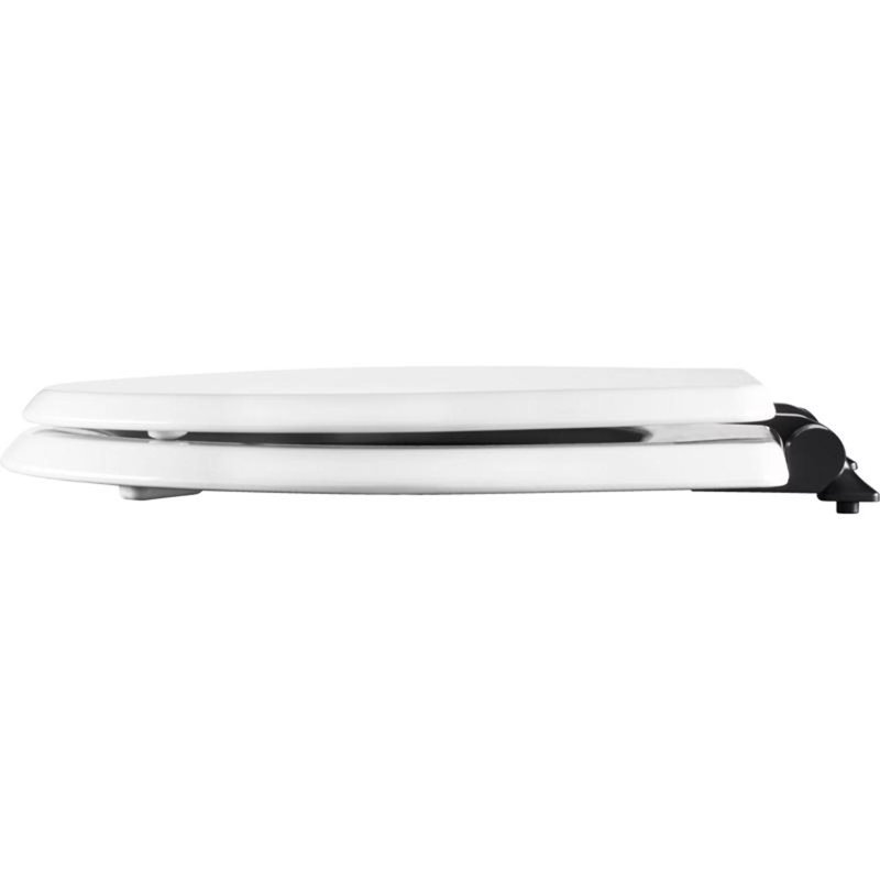 Mayfair by Bemis Benton Slow Close Round White Enameled Wood Toilet Seat, Matte Black