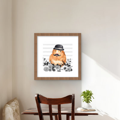 Guinea Pig Detective - Framed Matted Print for Home Decor