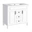Meuble-lavabo 36 po avec lavabo supérieur, armoire de rangement moderne avec 2 portes à fermeture douce et 2 tiroirs, meuble-lavabo simple-117193778-117193779