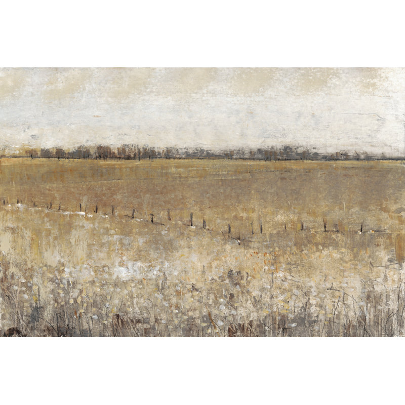 Fenced In I - Painting on Canvas, Black Floater Frame, 51 cm H x 76 cm W