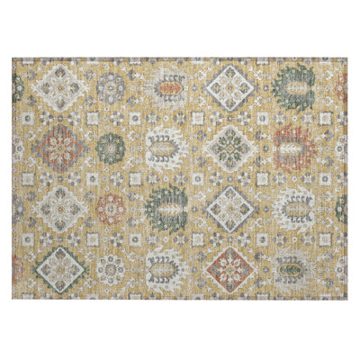 Machine Washable Indoor/Outdoor Husby ACN2200 Bohemian Rug