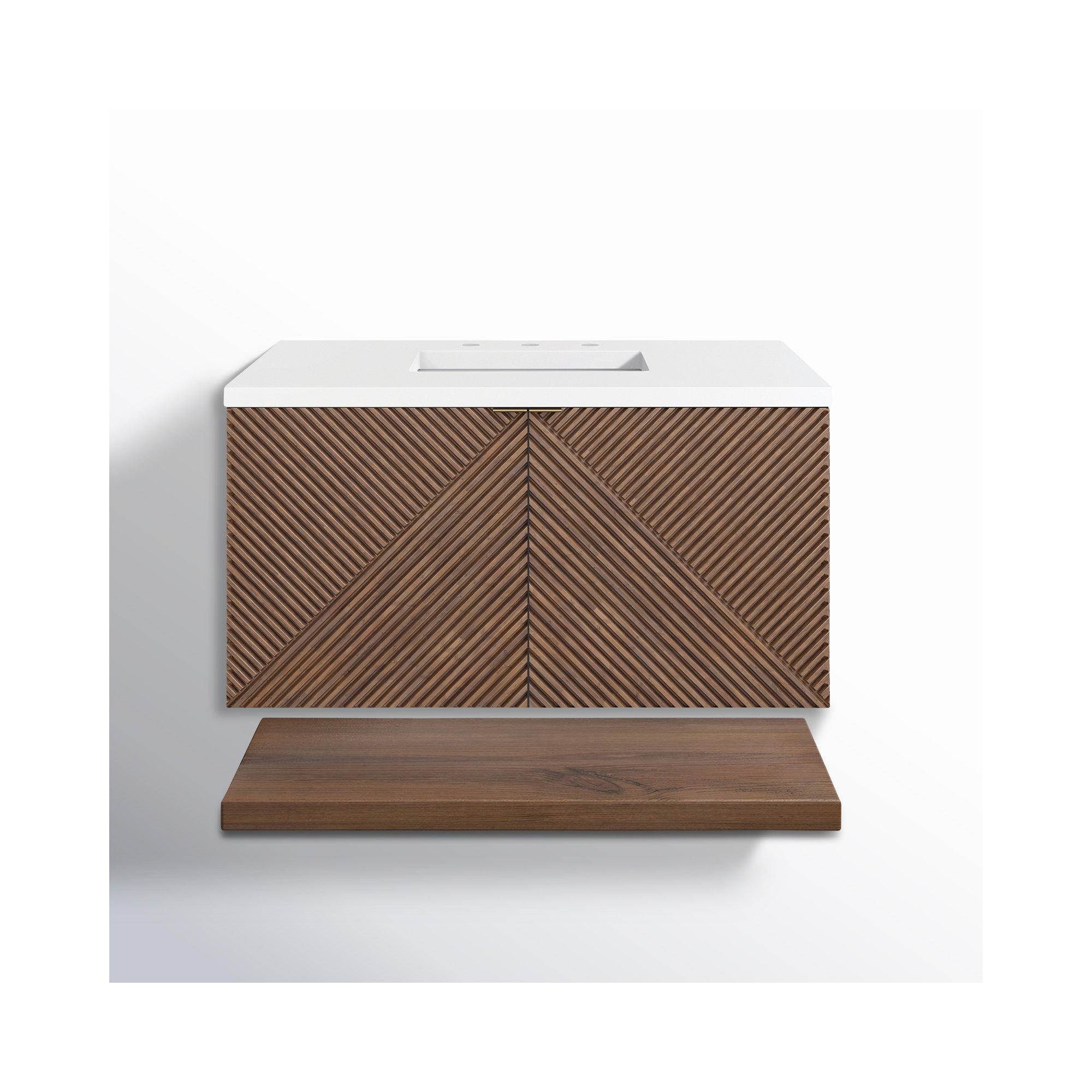 Marcello 36'' Single Bathroom Vanity, White Zeus, 8" Widespread