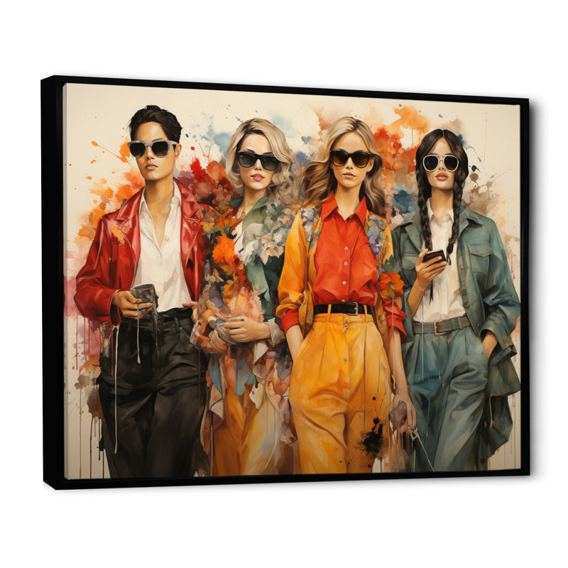 «Italian Fashion Retro Revival I», reproduction sur toile, H 24 po x l 32 po x P 1 po, Cadre flottant noir