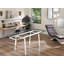 Brimmer Extendable Glass Top Metal Base Dining Table-996019167