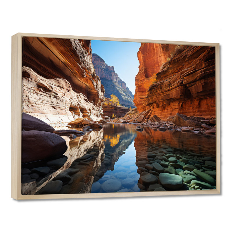 «Canyon Enchantment River», art sur toile Canyon, H 24 po x l 32 po x P 1 po, Cadre flottant érable