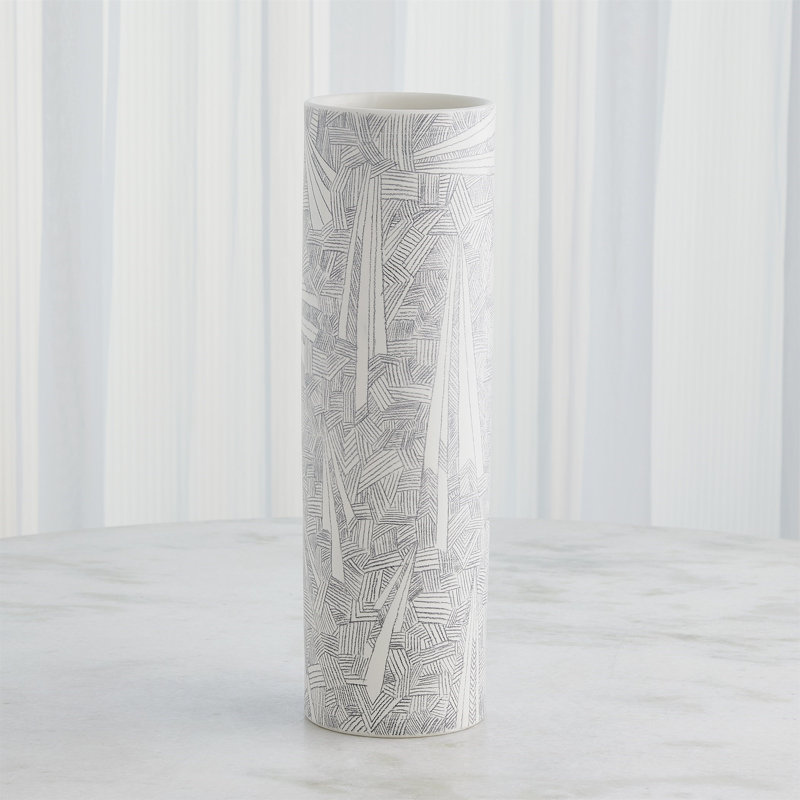 Searchlight Handmade Ceramic Table Vase, 20" H x 6.25" W x 6.25" D