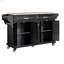Îlot de cuisine roulant avec plateau en bois manufacturé Makhel-487299107
