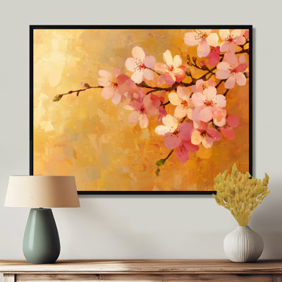 Décoration murale fleur d'or cerisier doré Sakura Light I