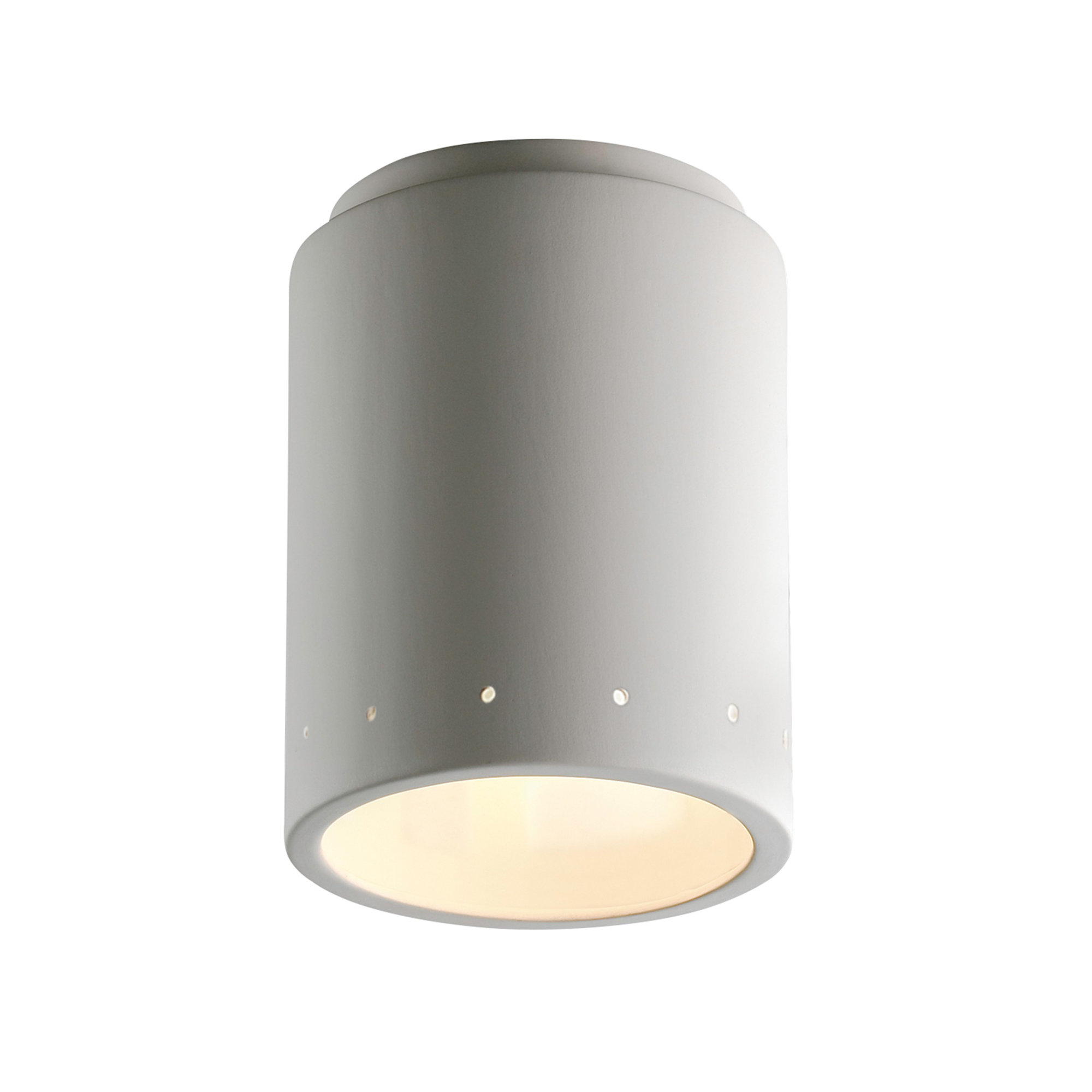 Dieterich Radiance - Cylinder w/ Perfs Flush-Mount, Incandescent (Not Included), Bisque