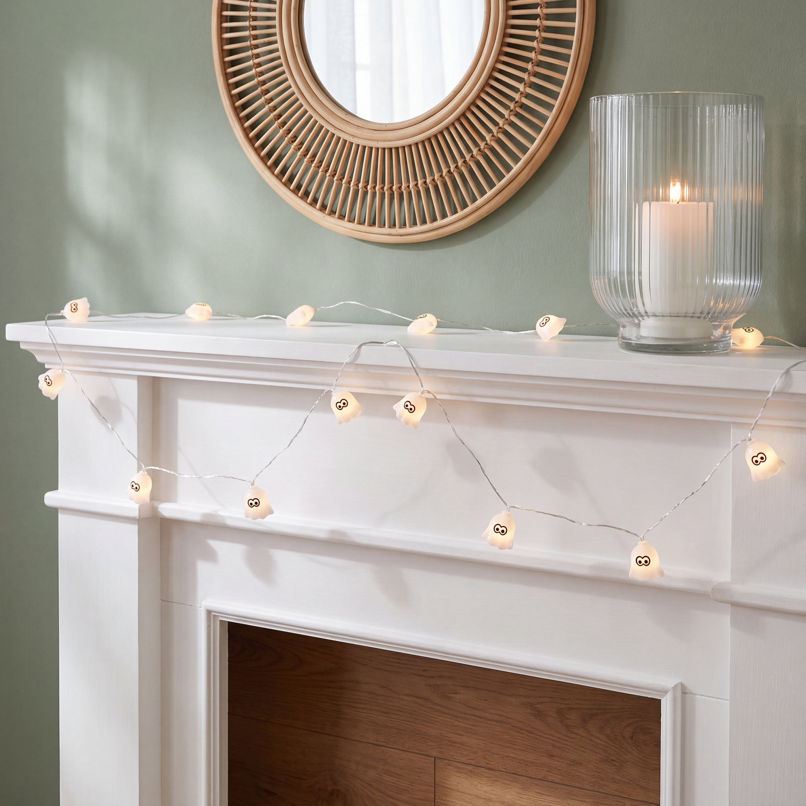 10-Count Halloween Ghost LED Fairy Lights