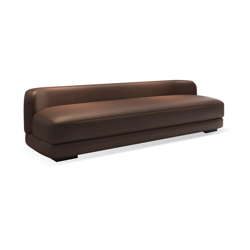 Brown Upholstered Bench, 21.65" H x 59.06" W x 19.69" D