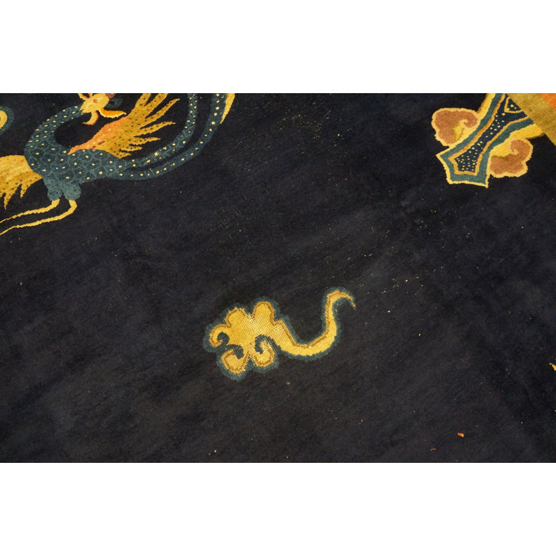 Antique Chinese Dragons and Bird Of Paradise Pattern Peking Rug