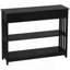 Console de couloir avec tiroir extra large, 2 tablettes ouvertes et structure en lattes de bois