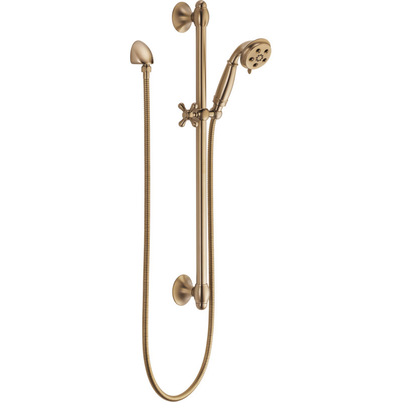 Pomme de douche à main à jet de massage / jet Universal avec technologie H2okinetic, Bronze-Champagne lustré