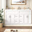 de salle de bain moderne de 4 pouces avec armoire en MDF durable et deux lavabos en résine Smc pour salles de bain spacieuses