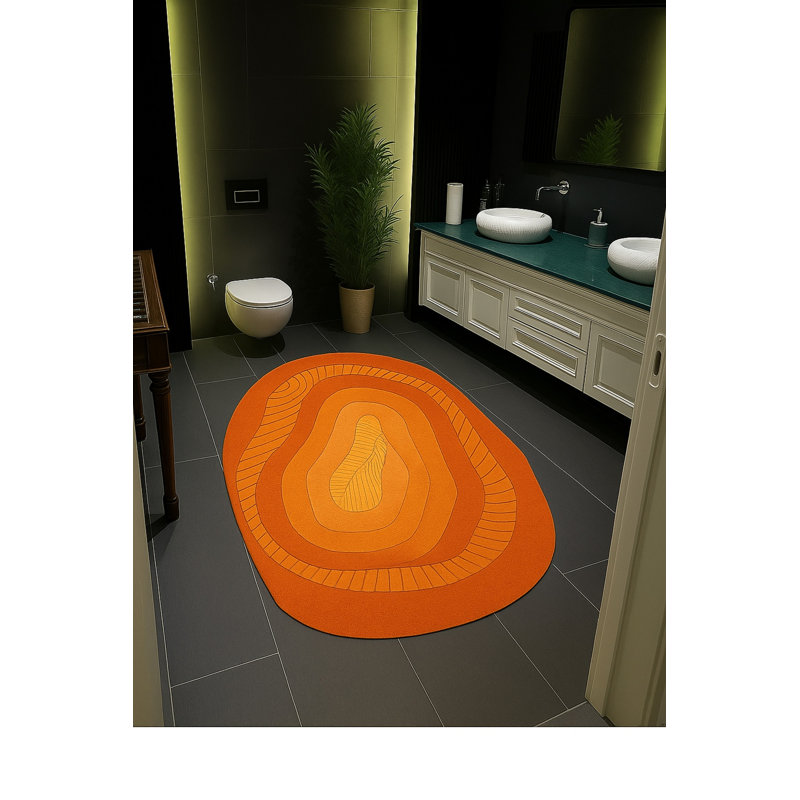Tapis tissé à rayures rouge Mosso, 3 pi 11 po x 5 pi 11 po