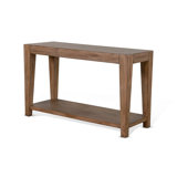 Yael Sofa Table, Tapered Legs, 50 Inch Rectangular Top, Light Brown