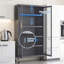 65 Inch Kitchen Pantry Storage Cabinet With Transparent Doors, Adjustable Shelves, And Wheels For Multi-Functional Use In Various Rooms