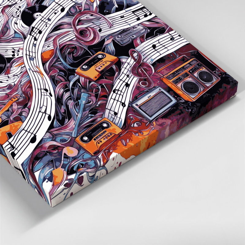 Art musical sur toile brune, H 11 po x l 14 po