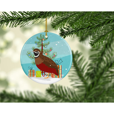 Ornement en céramique de noël quail