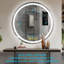 Miroir mural rond à DEL Margareth-1087857048