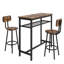 Ensemble de table à hauteur de comptoir rustique brun et 2 tabourets. Fabriqué en fer. Offre une stabilité avec une construction sécurisée. Couvre-pieds antidérapants. Tabourets pliables pour plus d'espace. Grain de bois en métal tendance