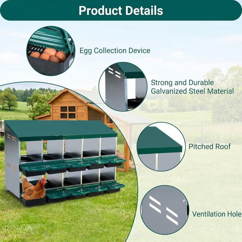 Nesting Boxes, 79cm H x 133cm W x 52cm D, Green
