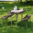 Indoor/Outdoor Commercial Grade Kids Folding Picnic Table with Benches-1458045790
