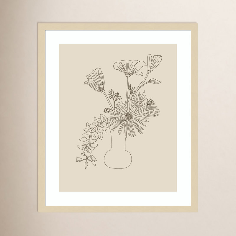 Étude florale Crosby 2 par Kate Aurelia Holloway, H 25 po x l 21 po, Encadrement brun