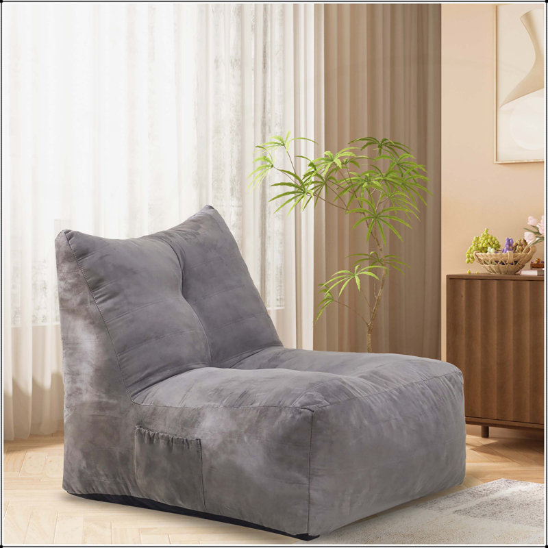 Fauteuil à billes gonflable, Suède gris