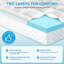 Surmatelas en mousse à mémoire de forme grand lit à double couche de 4 pouces avec surface en bambou rafraîchissant, comprenant une mousse viscoélastique imprégnée de gel de 2 po 50D et un surmatelas matelassé doux et respirant de conception 3D de 2 po-118026697