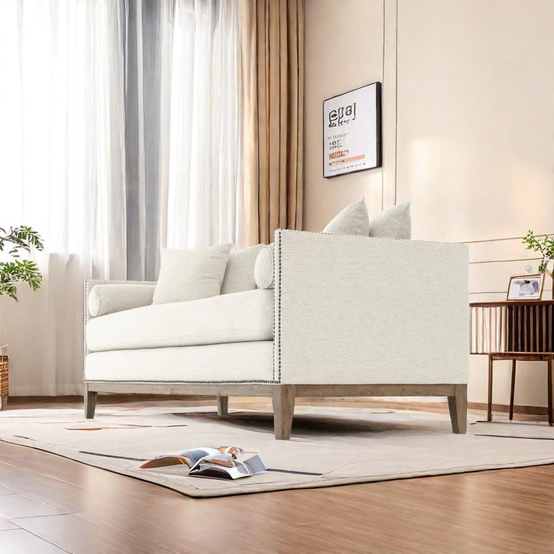 Elegant Chaise Longue with Solid Wood Frame