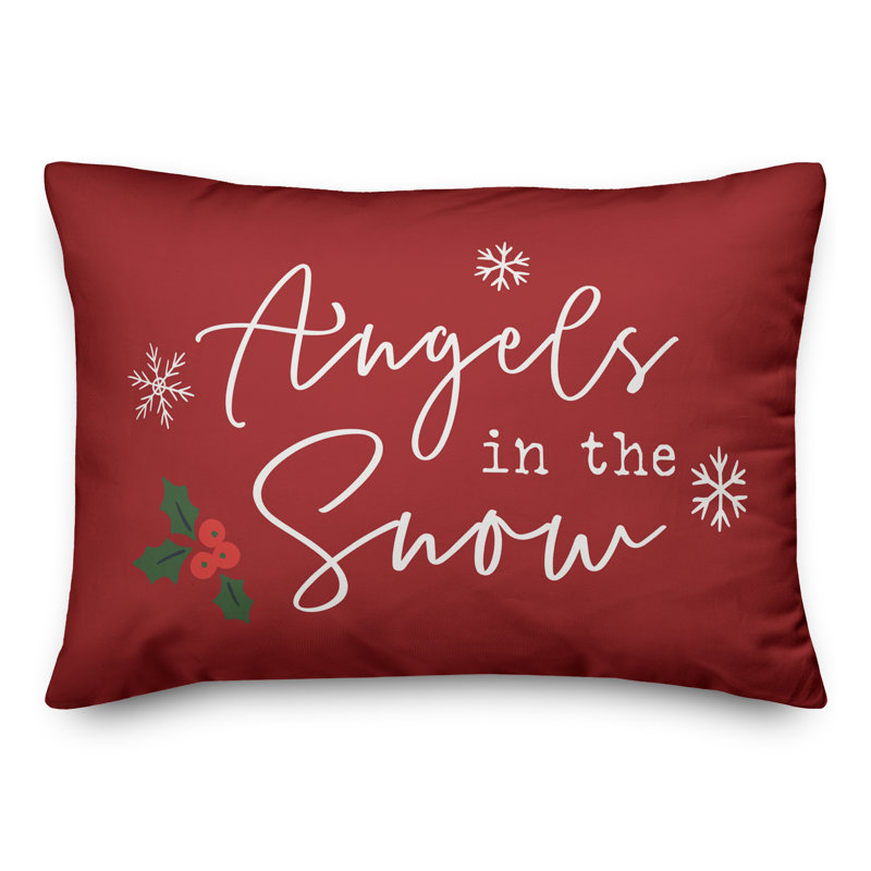 Abstract Snowflakes Throw Pillow E, Red